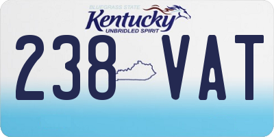 KY license plate 238VAT