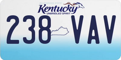 KY license plate 238VAV