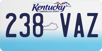KY license plate 238VAZ