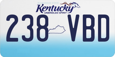 KY license plate 238VBD