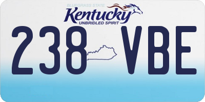 KY license plate 238VBE