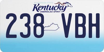 KY license plate 238VBH
