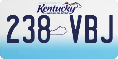 KY license plate 238VBJ