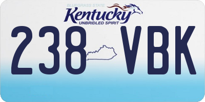 KY license plate 238VBK