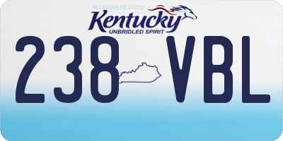 KY license plate 238VBL