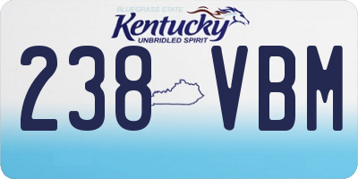 KY license plate 238VBM