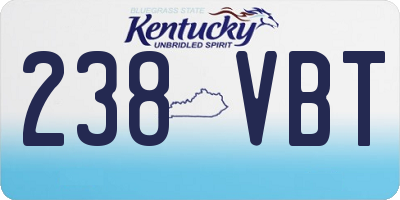 KY license plate 238VBT