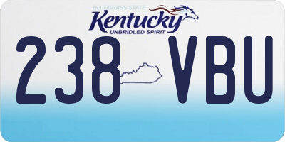 KY license plate 238VBU
