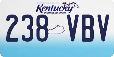 KY license plate 238VBV