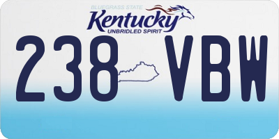 KY license plate 238VBW