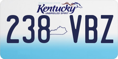 KY license plate 238VBZ