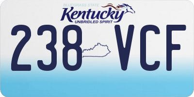 KY license plate 238VCF