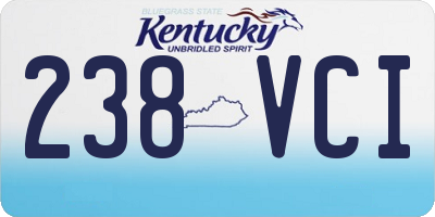 KY license plate 238VCI