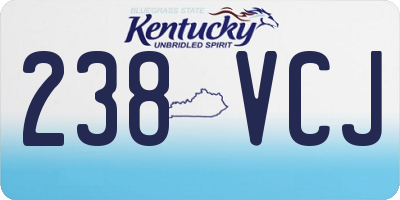 KY license plate 238VCJ