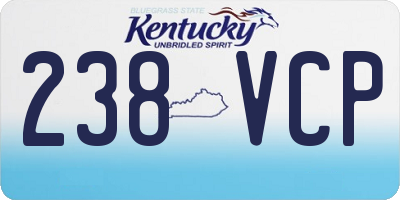 KY license plate 238VCP