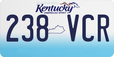 KY license plate 238VCR