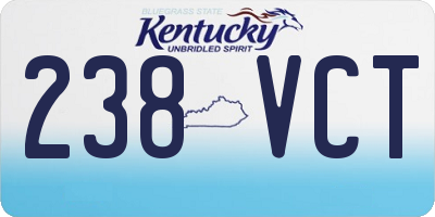KY license plate 238VCT