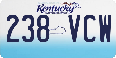 KY license plate 238VCW