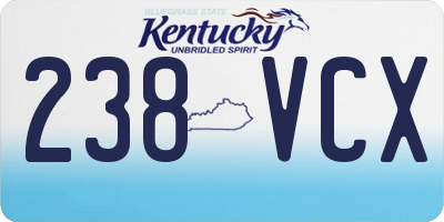 KY license plate 238VCX