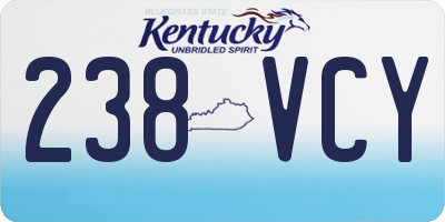 KY license plate 238VCY