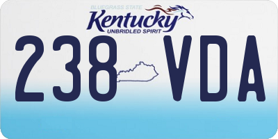 KY license plate 238VDA