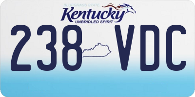 KY license plate 238VDC
