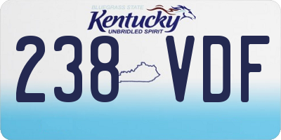 KY license plate 238VDF