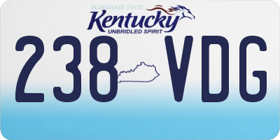 KY license plate 238VDG