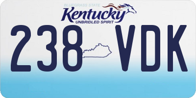 KY license plate 238VDK