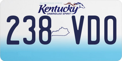 KY license plate 238VDO
