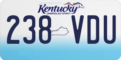 KY license plate 238VDU