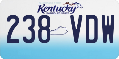 KY license plate 238VDW