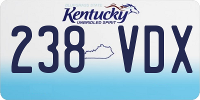 KY license plate 238VDX