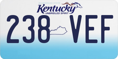 KY license plate 238VEF