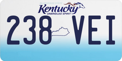 KY license plate 238VEI