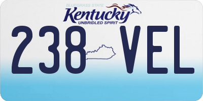 KY license plate 238VEL