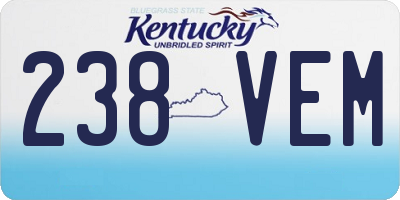 KY license plate 238VEM