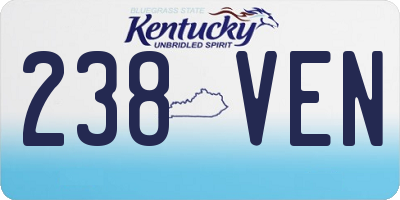 KY license plate 238VEN