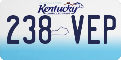 KY license plate 238VEP
