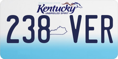 KY license plate 238VER
