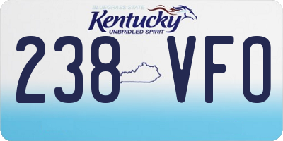 KY license plate 238VFO