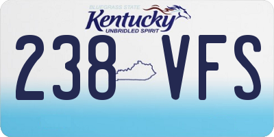 KY license plate 238VFS
