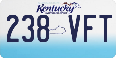 KY license plate 238VFT