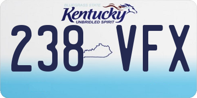 KY license plate 238VFX