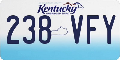 KY license plate 238VFY