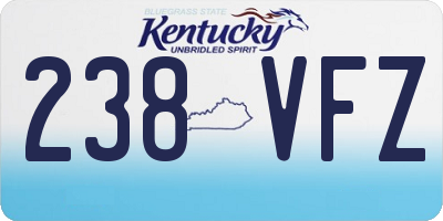 KY license plate 238VFZ