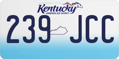 KY license plate 239JCC