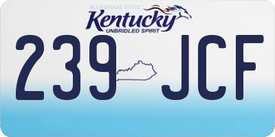 KY license plate 239JCF