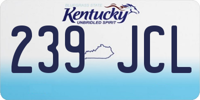 KY license plate 239JCL