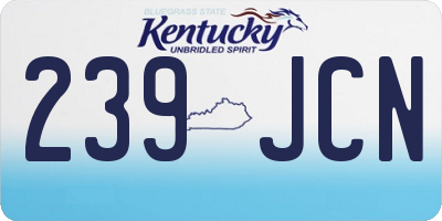 KY license plate 239JCN